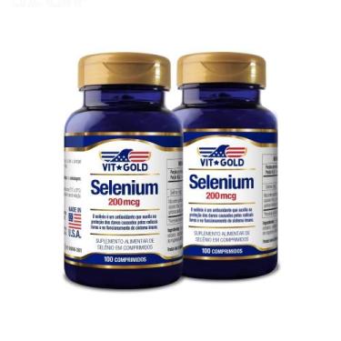 Imagem de Selênio 200Mcg Vitgold 100 Comprimidos Kit 02 Unidades