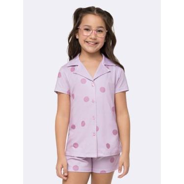 Imagem de Pijama Manga Curta Infantil Americano Corações ao Sol - Veggi, Rosa, 6