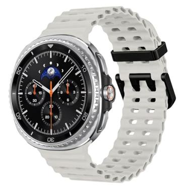 Imagem de Pulseiras esportivas marítimas compatíveis com Samsung Galaxy Watch 8 de 44 mm e 40 mm/8 Classic 46 mm, masculina e feminina, de silicone macio, respirável, impermeável, sem lacunas para Samsung