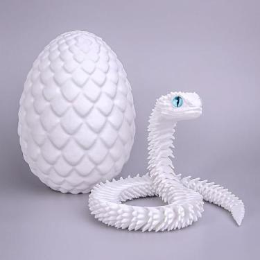 Imagem de Conjunto de ovos de cobra e dragão impresso em 3D WUQIREN 45 cm branco