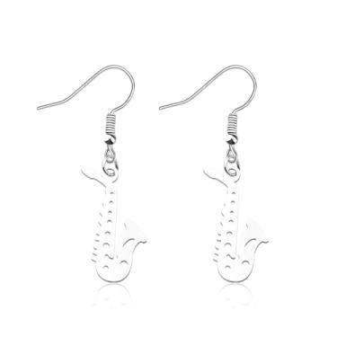 Imagem de OKEYCH Presente para amantes da música, brincos de saxofone, instrumentos, saxofone, joia de tuba, presente de lembrança de saxofone, Metal, Liga metálica.