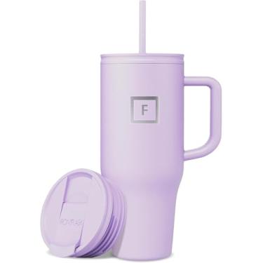 Imagem de IRON °FLASK Co-Pilot 32 oz Insulated Tumbler w/Straw & Flip Cap Lids - Cup Holder Bottle for Hot, Cold Drink - Leak-Proof- Water, Coffee Portable Travel Mug - Mothers Day Gifts - Lavender