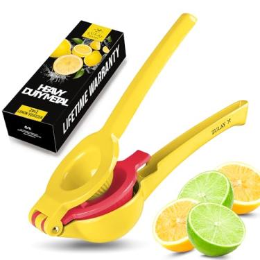 Imagem de Espremedor de limão metálico - espremedor manual de citrinos (amarelo e vermelho)