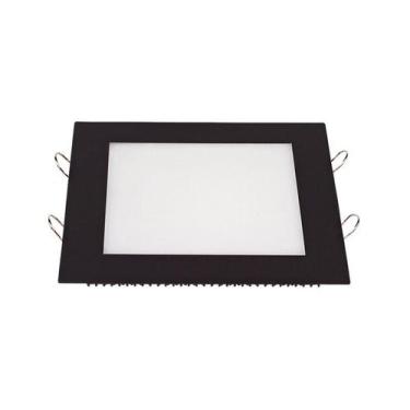 Imagem de Painel de Led Taschibra Quadrado Lux de Embutir 18W Bivolt Preto, 3000