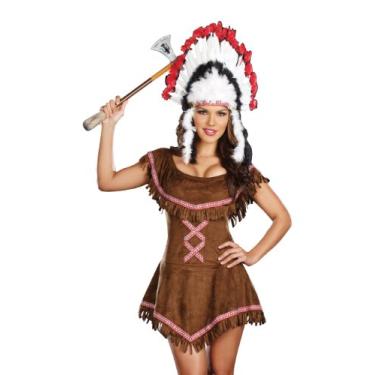 Imagem de Dreamgirl Fantasia feminina Tippen Teepees, Marrom, XG