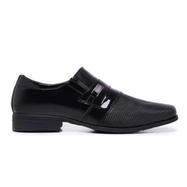 Imagem de Sapato Social Masculino Bico Fino Quadrado Super Macio - CWR, Preto, 4
