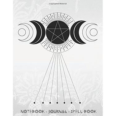 Imagem de Magic Spell Book Notebook Triple Goddess Journal Wicca Journal Notebook White: Notebook For Wiccans College Ruled 110 Pages (My Book of Shadows)