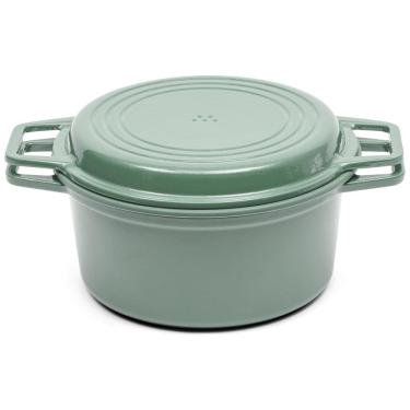 Imagem de Misen Panela de Ferro Fundido 7 Litros Forno Holandês com Tampa que serve como Grelha, Verde