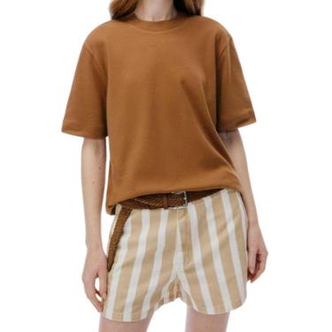 Imagem de Blusa Feminina Hering MC Malha Interlock Marrom - 4H2VH41EN-Feminino