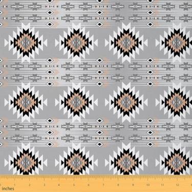 Imagem de jejeloiu Tecido Boho infantil por The Yard Tecido de estofamento asteca para costura, artesanato, boêmio, impermeável, decoração interna e externa para projetos de bricolage geométrico, 1 jarda