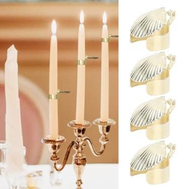 Imagem de Vela Snuffer, Temporizador de extintor de vela padrão de concha de metal com ferro, para velas de 1,8 a 2,5 cm (ouro)