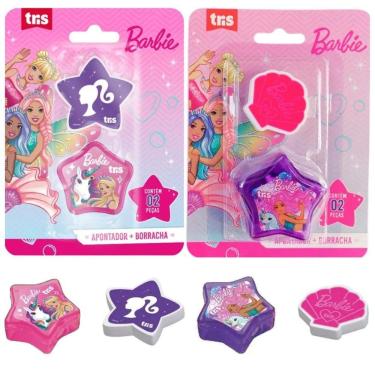 Imagem de Kit Escolar Apontador Com Depósito + Borracha Barbie - Tris