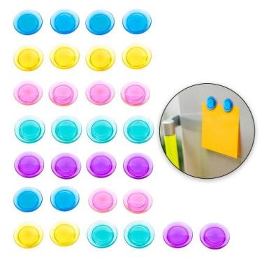 Imagem de 30 Imãs De Geladeira Botton Mural De Fotos Quadro Colorido - TEX WEB