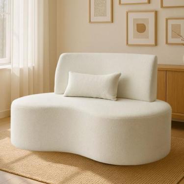 Imagem de Puff Orgânico Namoradeira Decorativo em Bloucle Sofisticado - Brumato