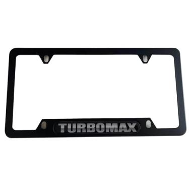 Imagem de AJSDFGSH 1 peça Turbomax Suporte para moldura de placa de carro de caminhão de aço inoxidável acessórios preto, SHFG24