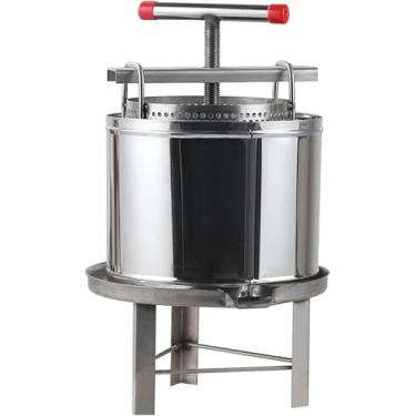 Imagem de FYLFANYAN Espremedor manual de uva, espremedor de aço inoxidável, prensa de cera de abelha, prensa de cera de mel para tintura de vinho, queijo, ervas, vegetais