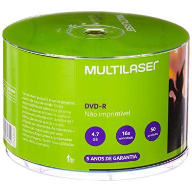 Imagem de Multilaser DV060, Mídia Dvd-R Shrink Capacidade 4.7Gb 16X, Branco, 50 Unidades