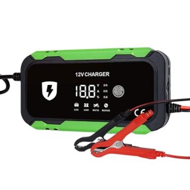 Imagem de Carregador flutuante de motocicleta – Carregador de bateria de carregamento inteligente de pulso de caminhão 12V 6A, visor LCD digital, carregador de bateria de carro para motocicleta, quadriciclo