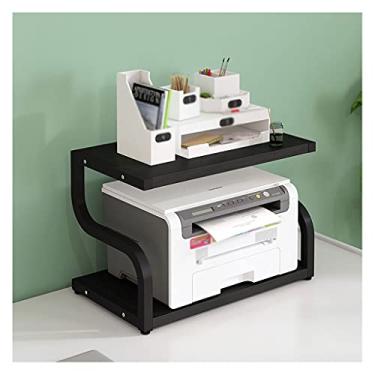 Imagem de Suporte de impressora rack de cópia de mesa suporte de impressora rack de armazenamento duplo prateleiras de arquivo prateleiras de estante de livros armazenamento de escritório doméstico cozinha