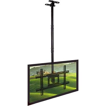 Imagem de Suporte multifuncional ajustável para TV de teto, suporte telescópico giratório inclinado, serve para TVs de 32 a 57 polegadas, pode ser montado em tetos/parede suporte de TV