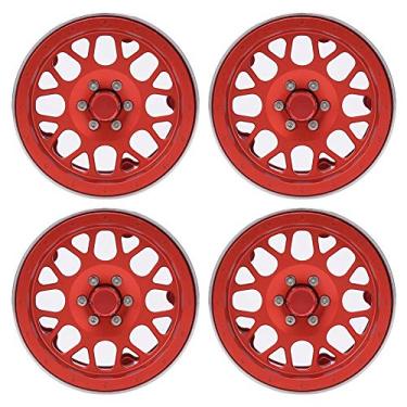 Imagem de Ainoli 4pcs 2,2 polegadas peças RC acessórias para cubo de roda de liga de alumínio adequadas para carro RC 1/10 (Vermelha)