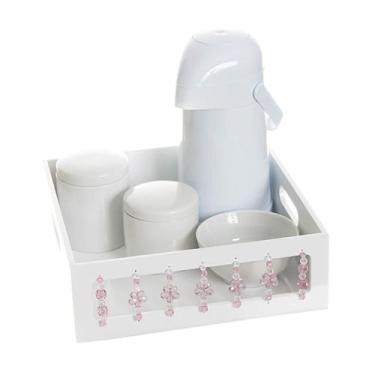 Imagem de Kit Higiene Florzinha Rosa Quarto Bebê Menina - Potinho de mel