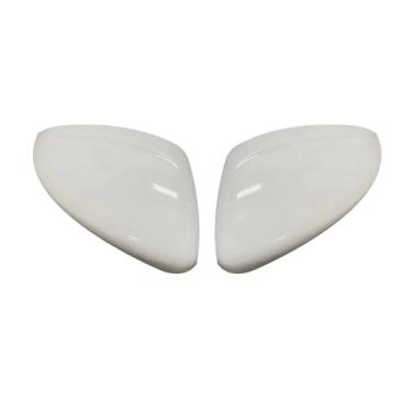 Imagem de 2 peças compatíveis com Peugeot 208/2008 2012-2018 capa de espelho retrovisor de porta lateral guarnições acessórios de carro substituição do lado esquerdo + direito (preto)