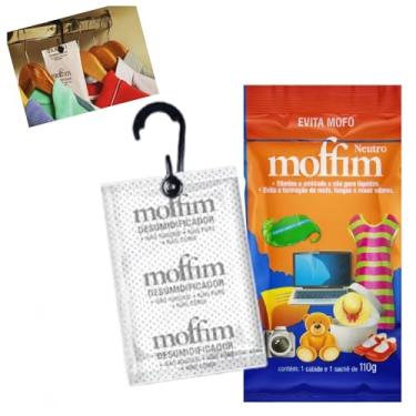 Imagem de Moffim Kit Antimofo, 10 Sachês Desumidificadores, 110g, Absorve Umidade em Armários e Closets, Proteção Contra Mofo e Odores