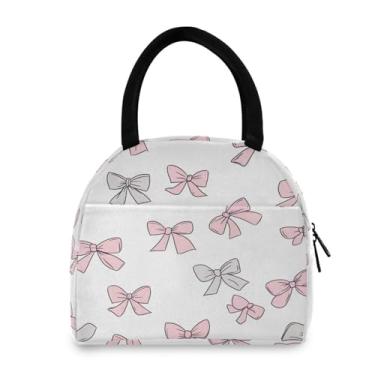 Imagem de GUIJI Lancheira térmica fofa com 2 gravatas borboleta, reutilizável, à prova de vazamento, lancheira para mulheres e homens, lancheira térmica para trabalho e viagens