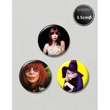 Imagem de Botton GEDUMIX Rita Lee Rock 1.0 - 3 Peças, 3.5cmØ Ímã
