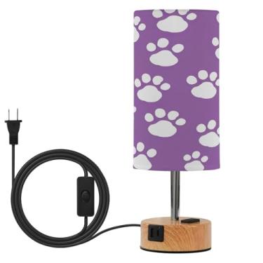 Imagem de Wassud Candeeiro de mesa de cabeceira branco com impressão de pata sensível ao toque com 3 temperaturas de cor, luminária de mesa moderna com forro de sombra que cuida dos olhos para sala de estar