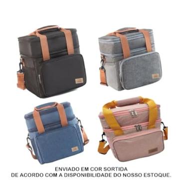 Imagem de Bolsa Térmica 2 Andares Com Alça Transversal E Isolamento, À Prova De Vazamentos, Ideal Para Marmitas, Lanches E Bebidas Em Viagens Ou Trabalho