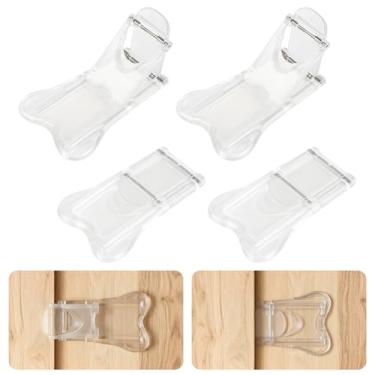 Imagem de Fechadura de porta de vidro deslizante transparente à prova de bebê, Maveek 4 peças, fechaduras de janela de segurança para crianças, armário guarda-roupa, pátio, quintal, rolha de porta deslizante