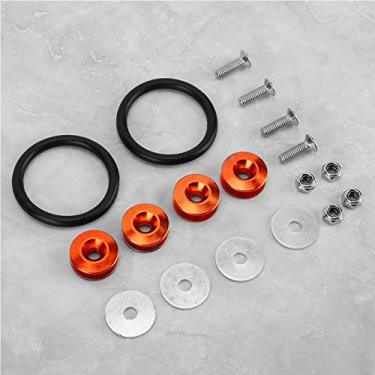 Imagem de Mingzhe Anéis de Fixação de Liberação Rápida Resistentes e Leves, Kit de Liga de Alumínio de para Tampa de Proteção de Lama do Porta-malas do Carro, Melhora a Estética do Compartimento (Laranja)