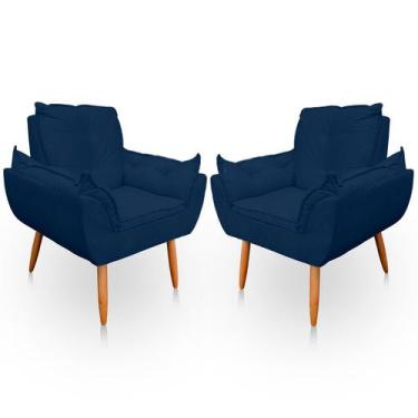 Imagem de Kit 2 Poltrona Opala para Sala e Quarto Suede - LH Decor - Los Hermano