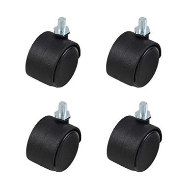 Imagem de Rodas giratórias para cadeira de escritório M8 Thread - Rodas de substituição giratórias silenciosas para computador e móveis, pacote com 4 (2,5 cm) - Rodízios suaves e duráveis