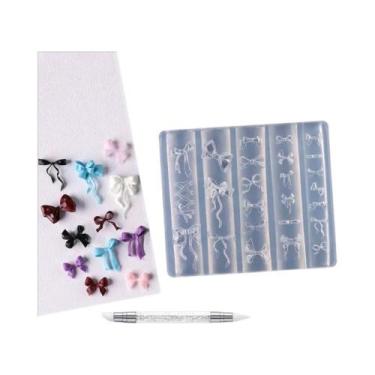 Imagem de Molde De Silicone 3D Laço De Fita Doce Para Nail Art, 90 Formas, Estên