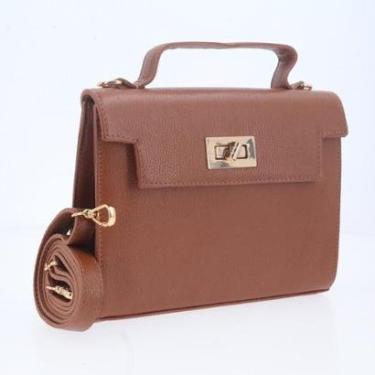 Imagem de Bolsa de Mão em Couro com Alça Dupla Removível-Feminino