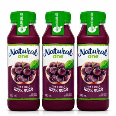 Imagem de Kit 3 Suco de Uva e Maçã NATURAL ONE Ambiente 300ml