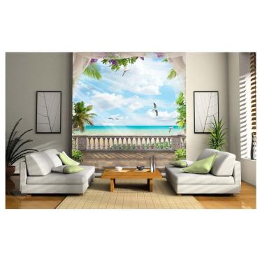 Imagem de Papel De Parede Paisagem Digital Jardim Mar 3D Dav15