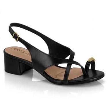 Imagem de Sandália de Dedo Feminina Beira Rio Salto Grosso Bloco Fivela Confortável Original-Feminino