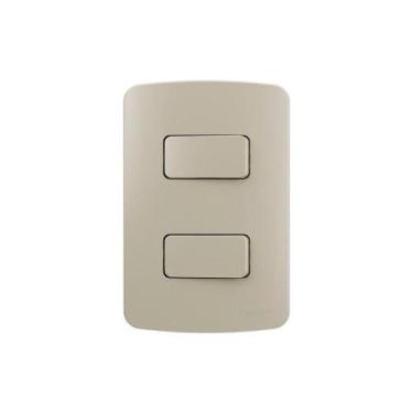 Imagem de Interruptor Simples Duplo Margirius B3 Colors 10a Com Placa 4x2 Pérola