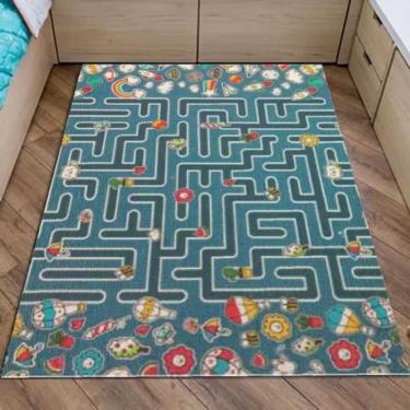 Imagem de Tapete Brisa Infantil Labirinto 130CM X 100CM com Textura Macia e Base Antiderrapante M...