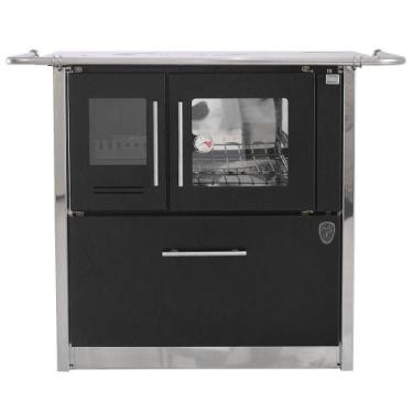 Imagem de Fogão A Lenha Eclipse Direito Preto Chapa Aluminio N2 - FORNOS PINHAL