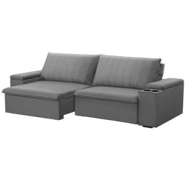 Imagem de Sofá 3 Lugares Retrátil Reclinável Para Sala 245cm Malfati F04 Veludo 