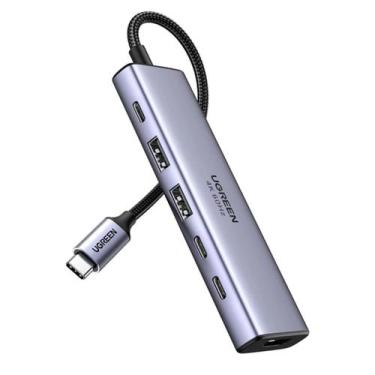 Imagem de Adaptador usb tipo c 6 em 1 hdmi 2 usb-c 2 usb usb-c 100w cm511 ugreen