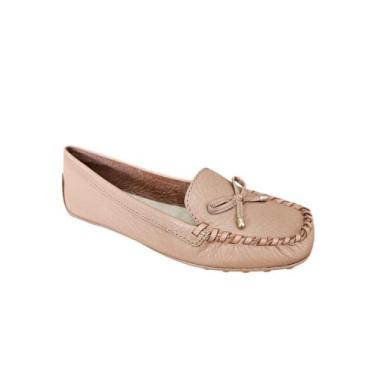 Imagem de Sapato Mocassim Bottero Nude Couro Feminino Confortável, Nude, 36