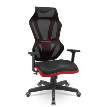 Imagem de Cadeira Escritório Presidente Gamer Vizon Dz Plaxmetal Relaxsystem Preta/vermelha