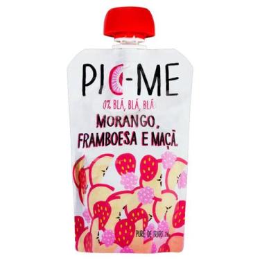Imagem de Purê de Frutas Morango, Framboesa e Maçã Pic Me 100g