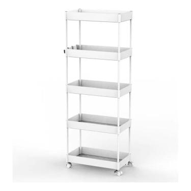 Imagem de Estante Plástico 5 Prateleiras Branca 110x40x22cm Até 25kg Branco